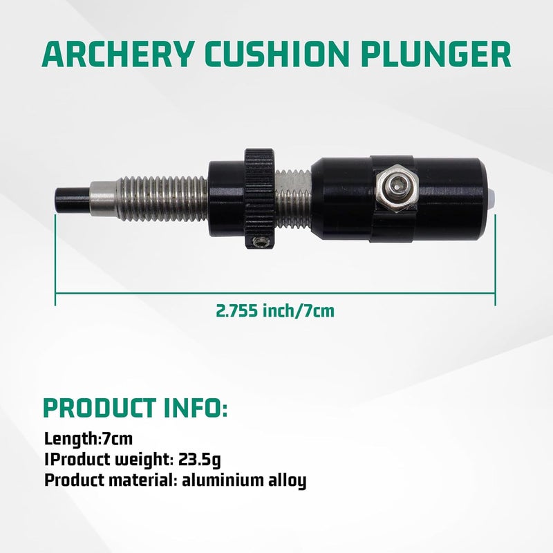 HANDBAIGE Archery Arrow Rest and Cushion Plunger Aluminum Magnetic Arrow Rest Adjustable Bow Plunger with Pressure Button for Recurve Bow Longbow - Image 4